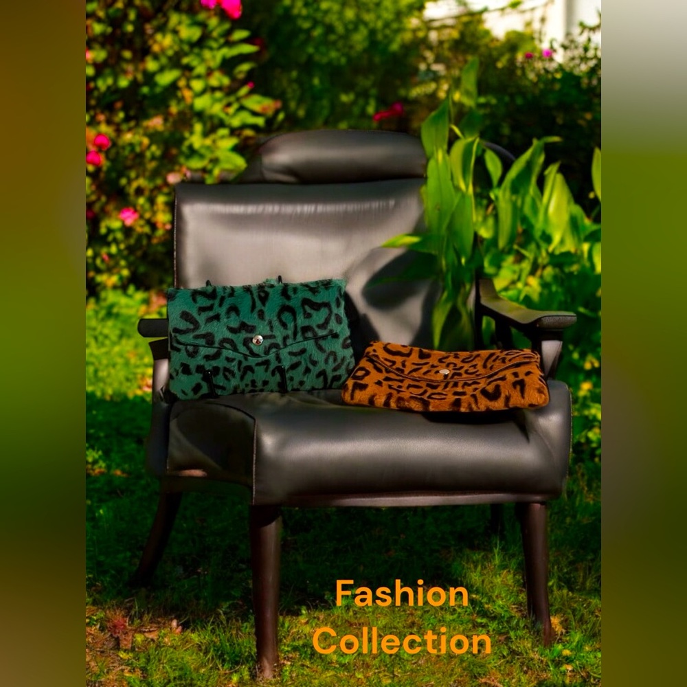 Fashion collection faux fur mini belt bag winners choice green brown leopard